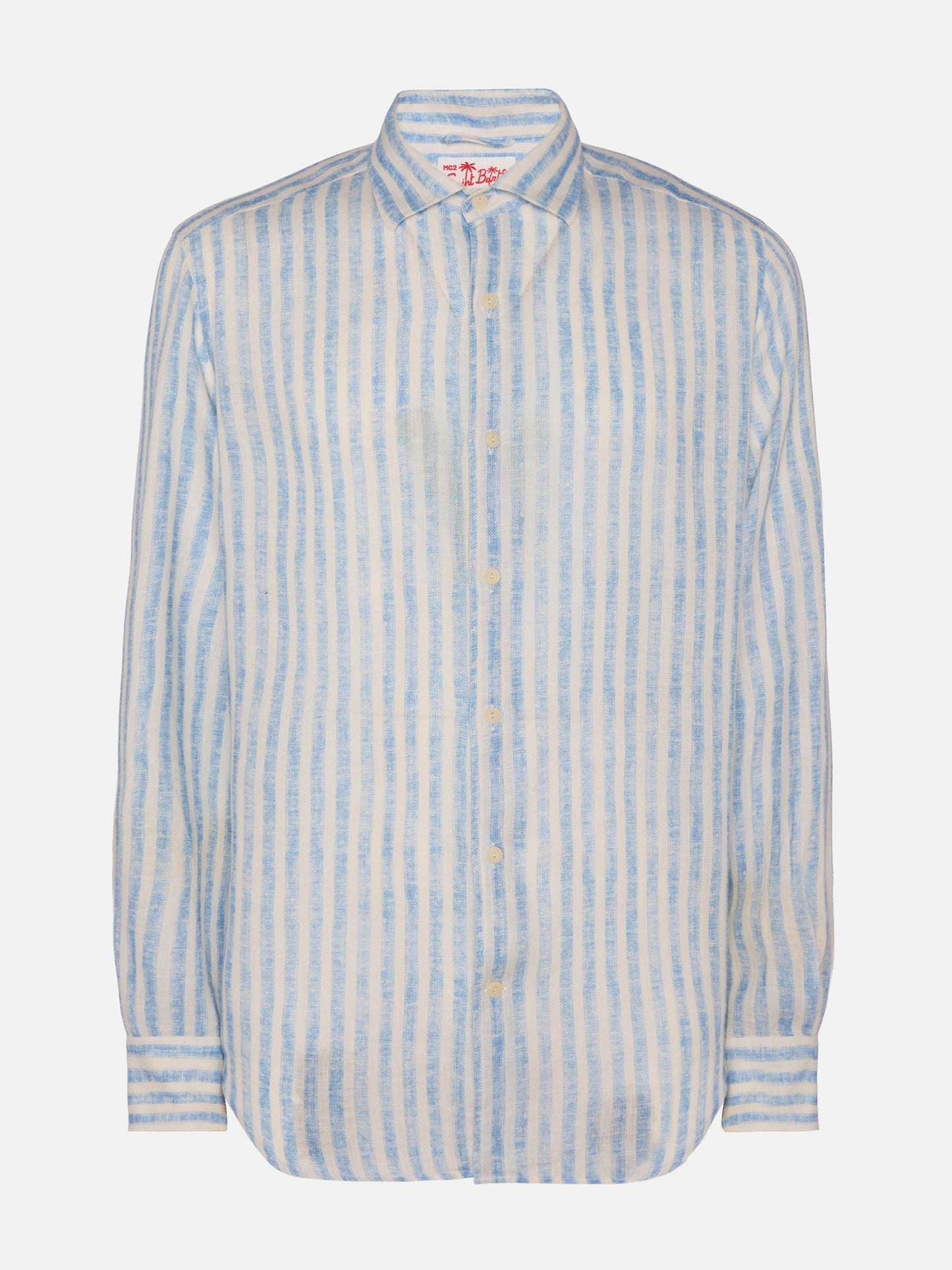 Light blue striped linen shirt Pamplona