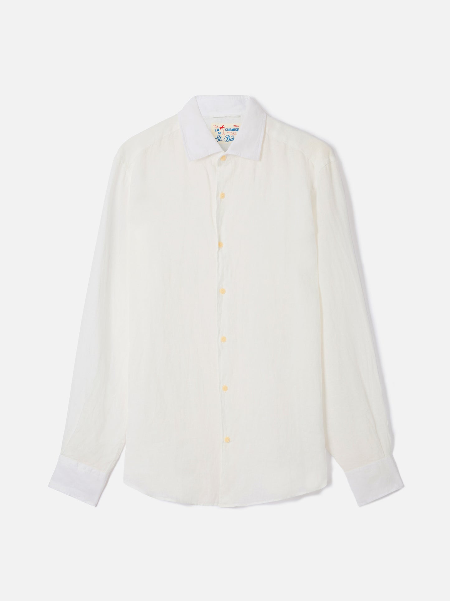 White Pamplona shirt in pure linen