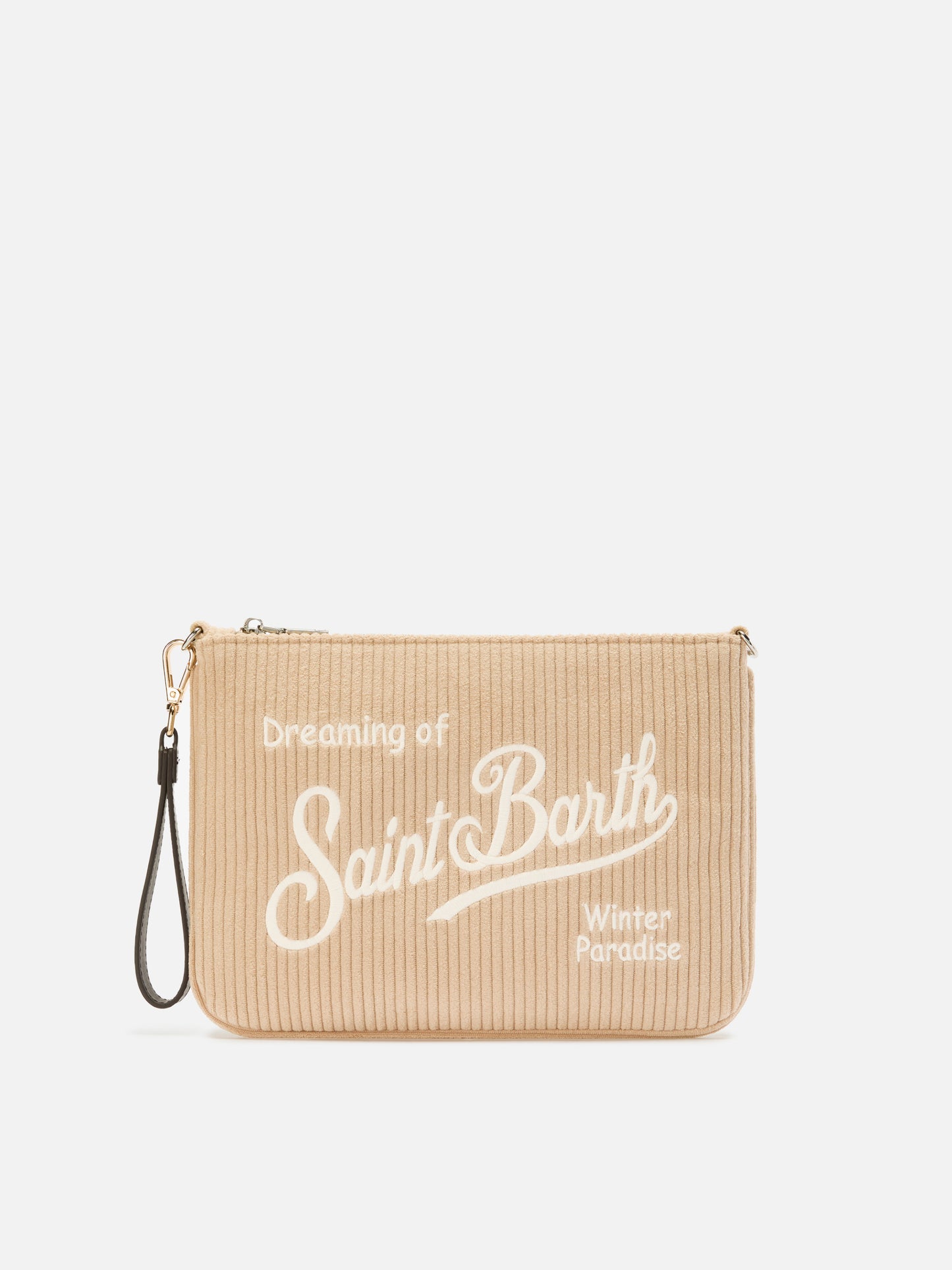 Parisienne Corduroy Crossbody Bag in beige corduroy