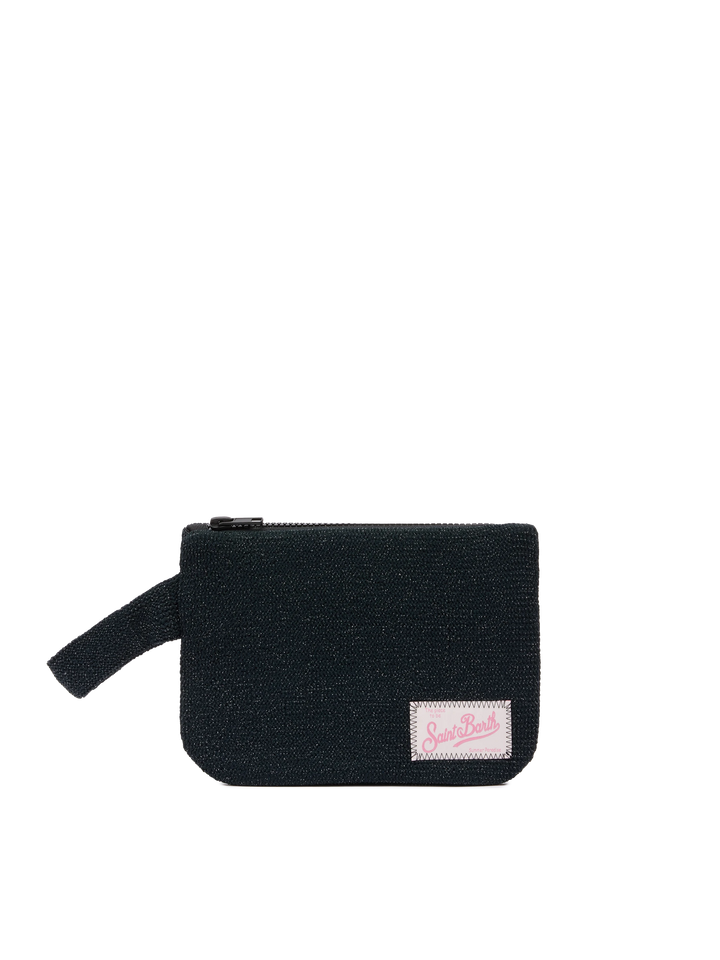 Pareasy black crinkle lurex pochette