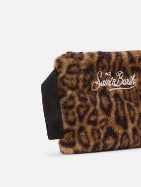 Pareasy Pouch in leopard-print faux fur