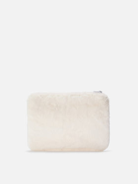 Pareasy Pouch in white faux fur