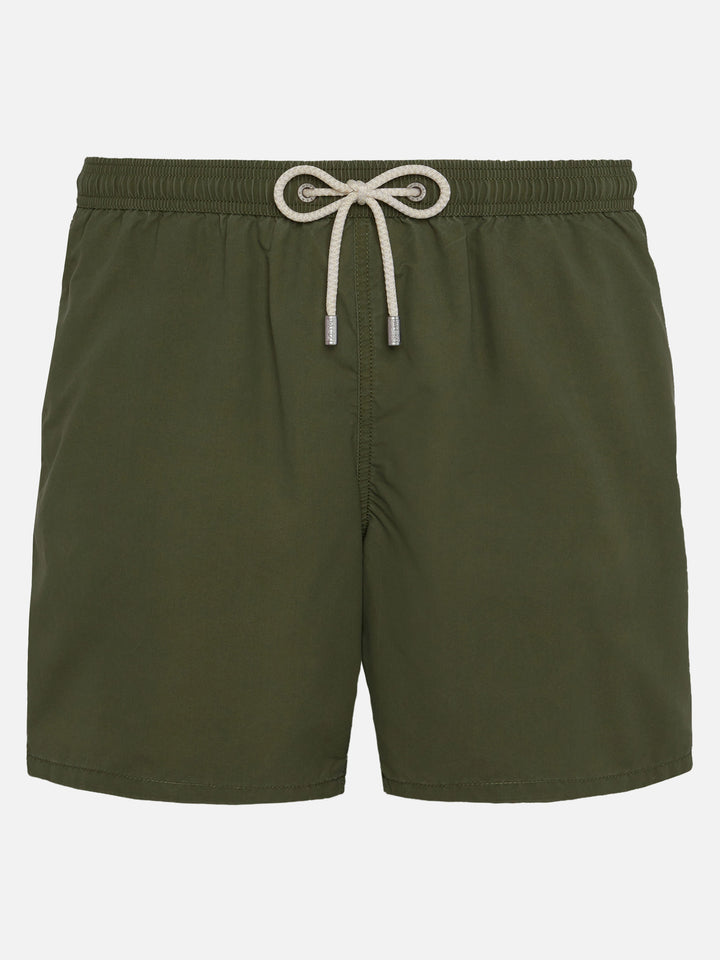 Vintage militärgrüne mittellange Badeshorts Patmos Used