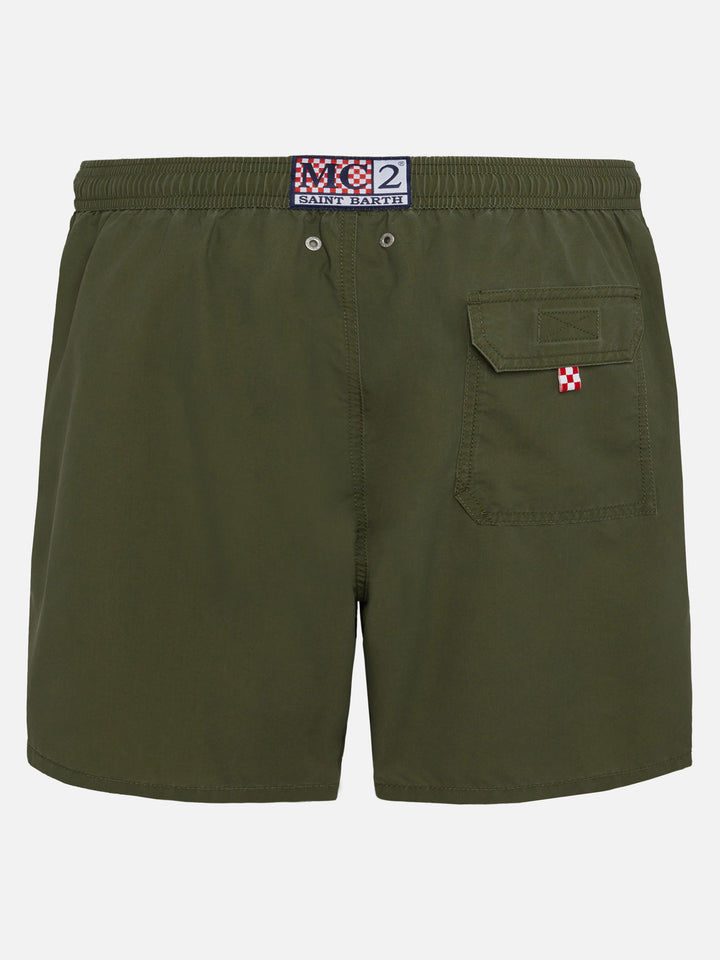 Vintage militärgrüne mittellange Badeshorts Patmos Used