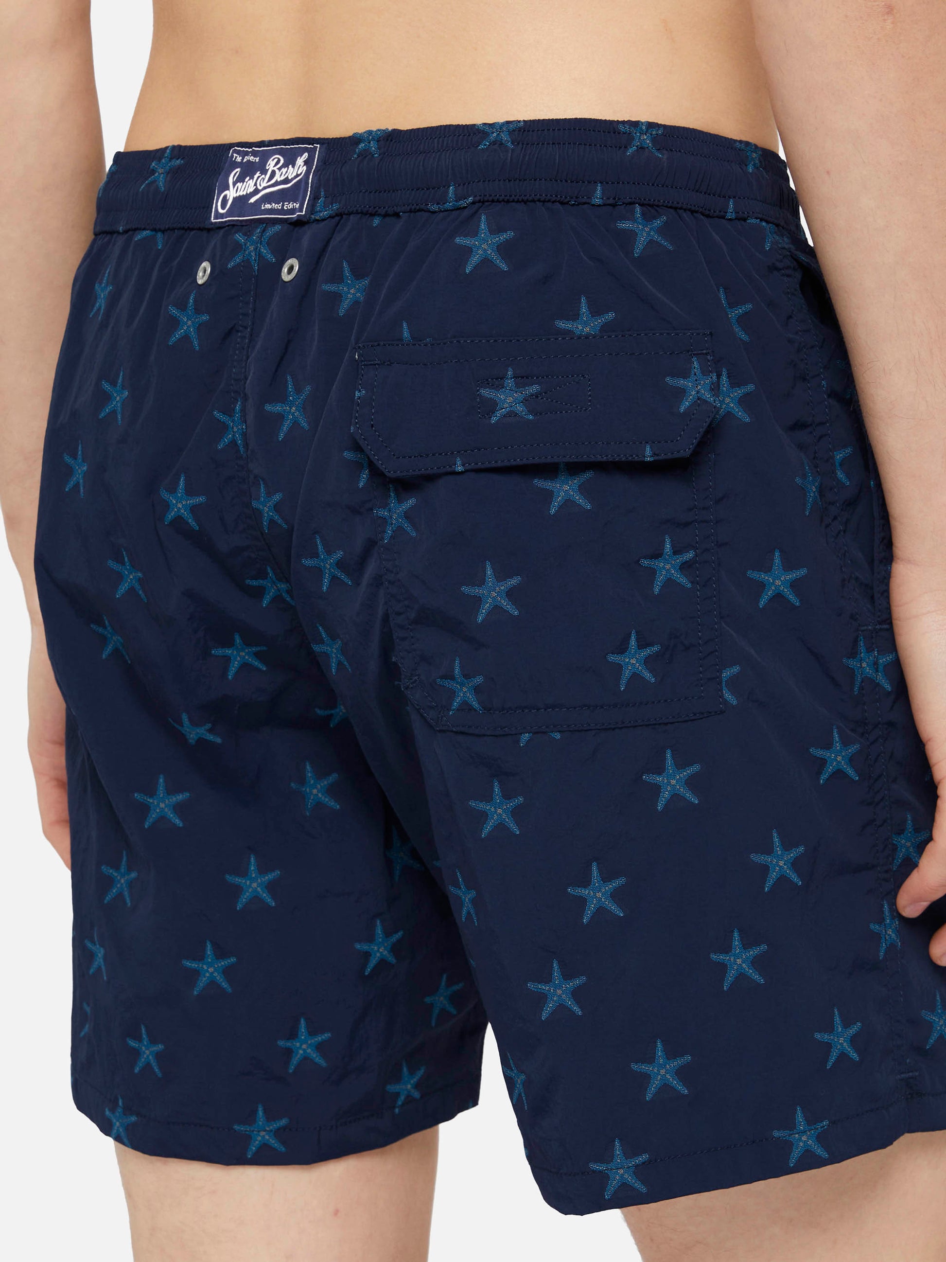 Mid-length swim shorts Patmos The Riviera with all over seastar jacquard - MC2 Saint Barth