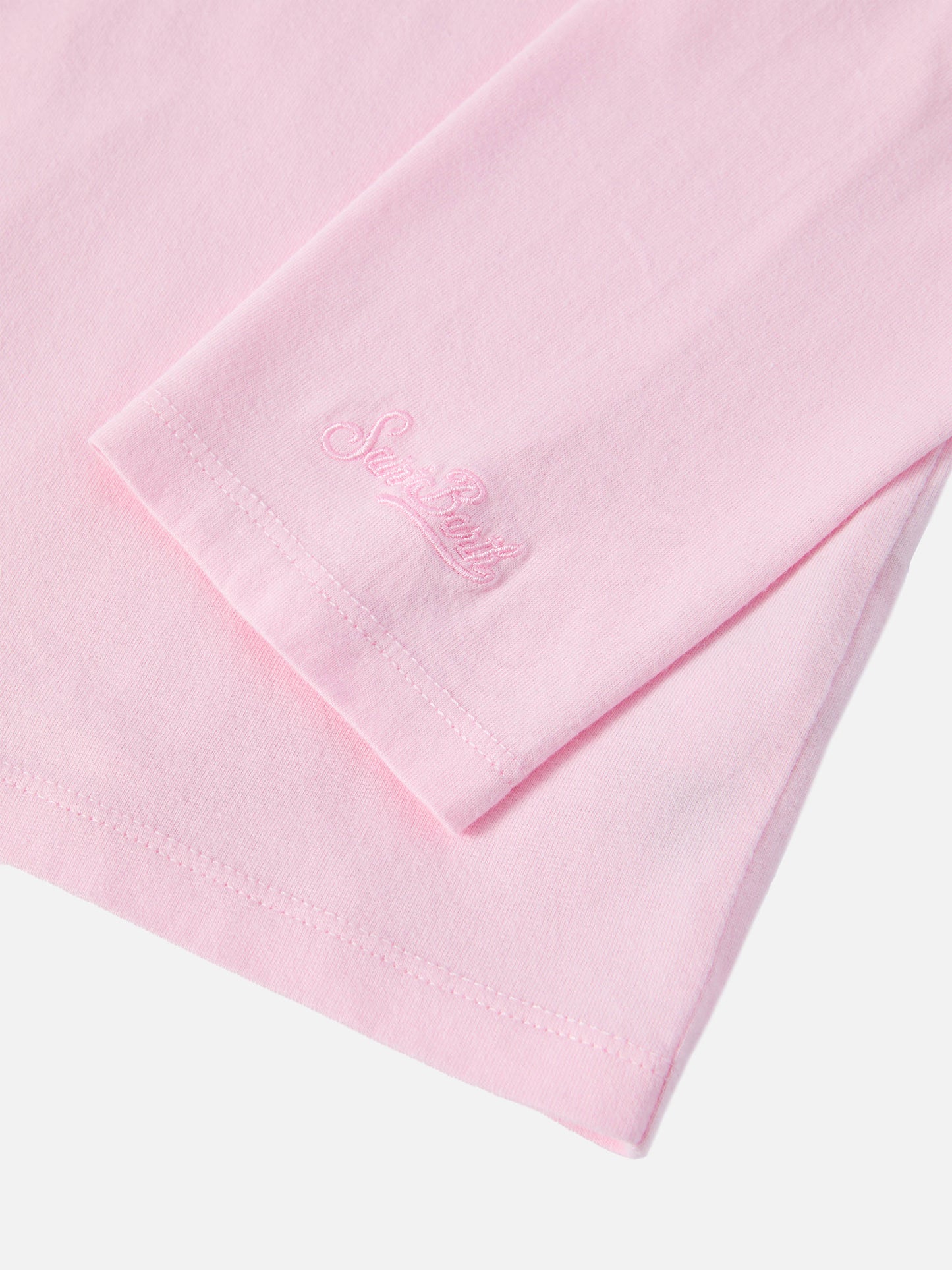 T-shirt Penny in cotone rosa a maniche lunghe con stampa Snoopy e applicazione in strass | PEANUTS SPECIAL EDITION