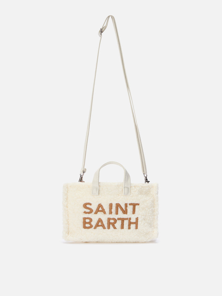 Mini borsa porta telefono Phone Bag Teddy in sherpa bianco