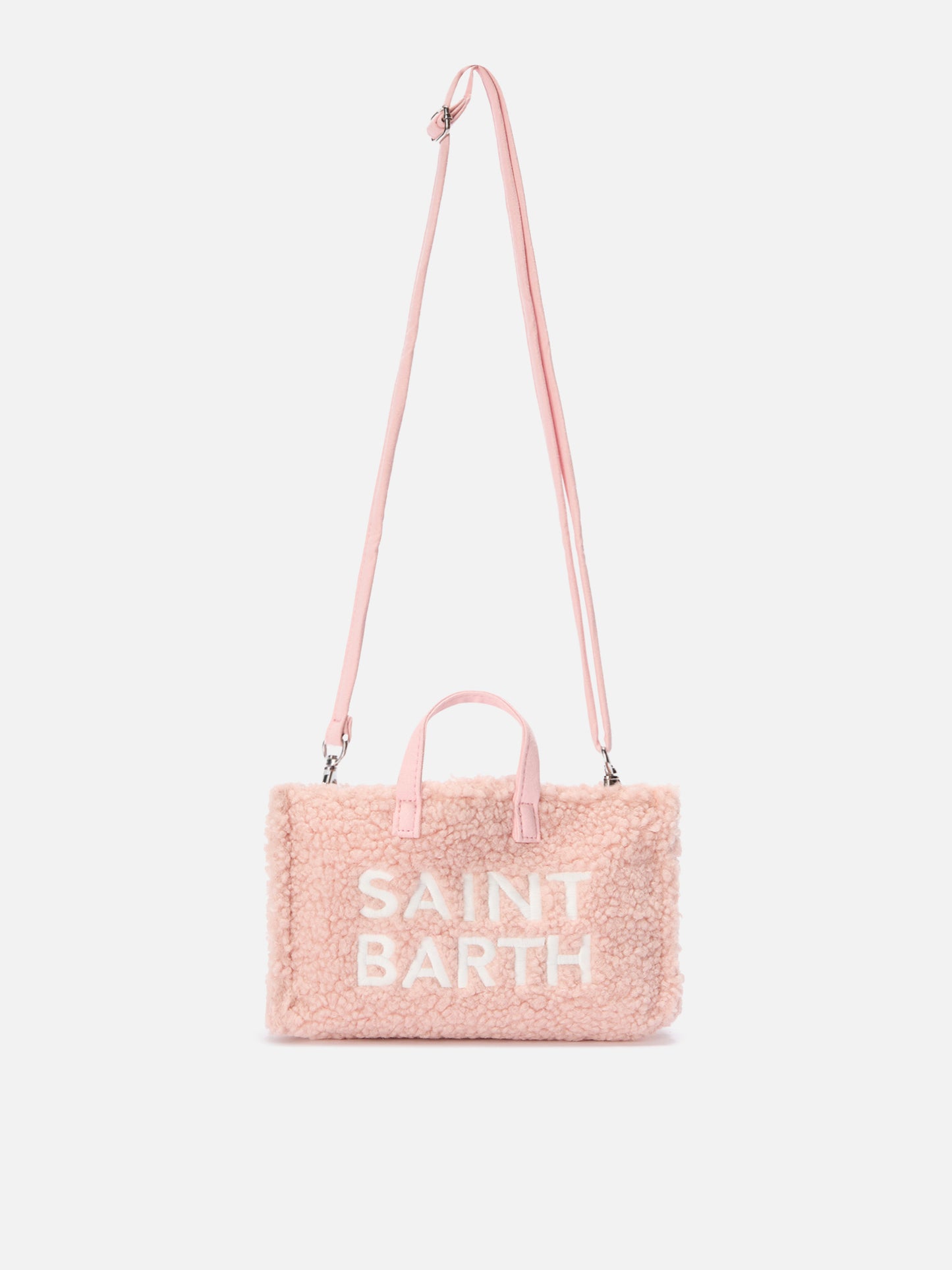 Mini Phone Bag Teddy in pink sherpa