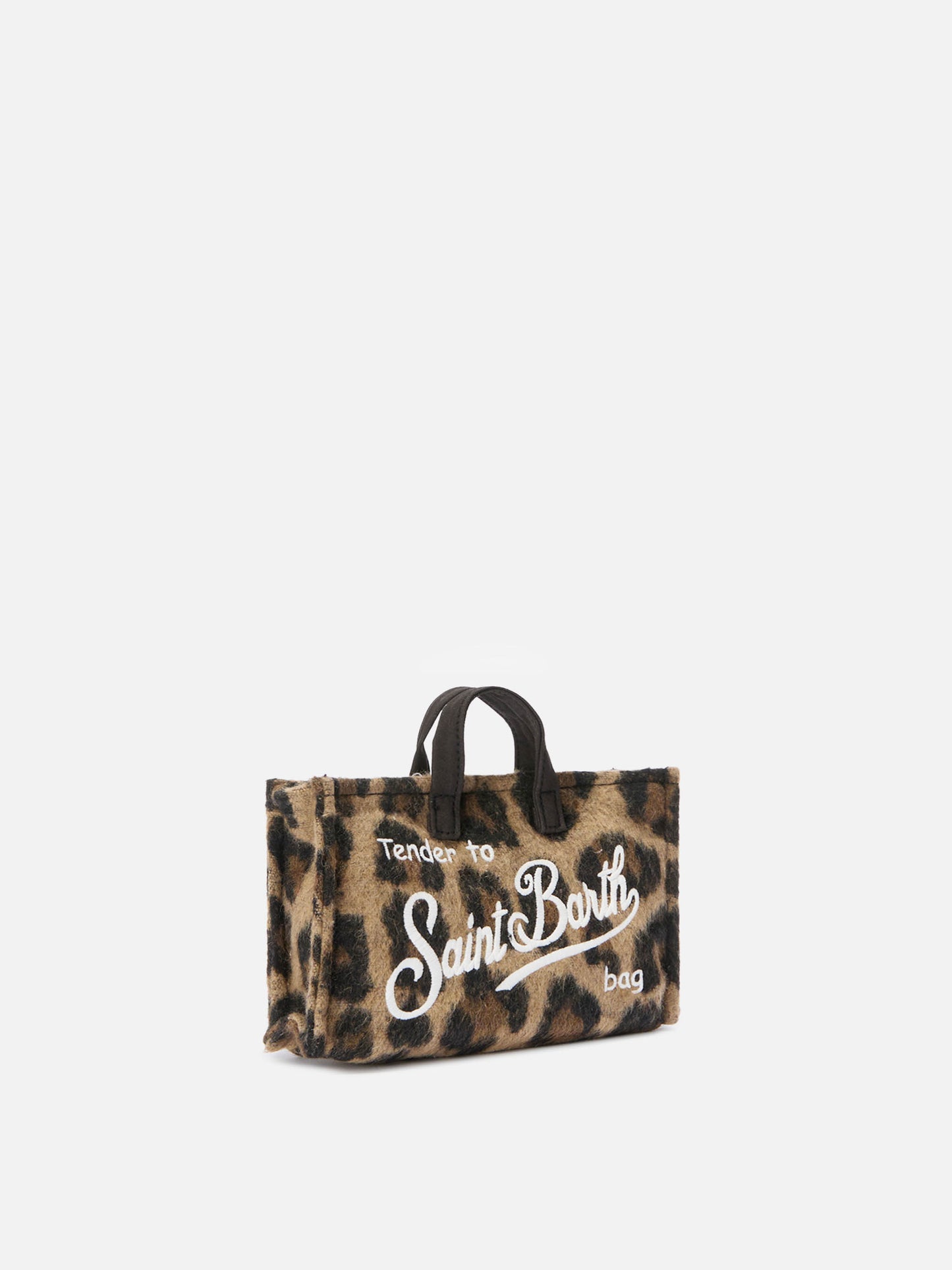 Mini borsa porta telefono Phone Bag Felt in misto lana leopardato