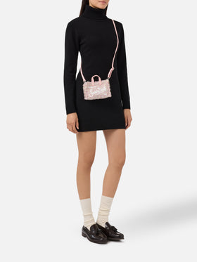 Mini Phone Bag Tweed in pink lurex tweed