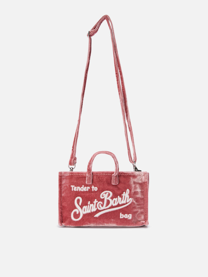 Mini borsa porta telefono Phone Bag Velvet in velluto rosa