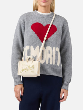 Mini Phone Bag Velvet in white velvet