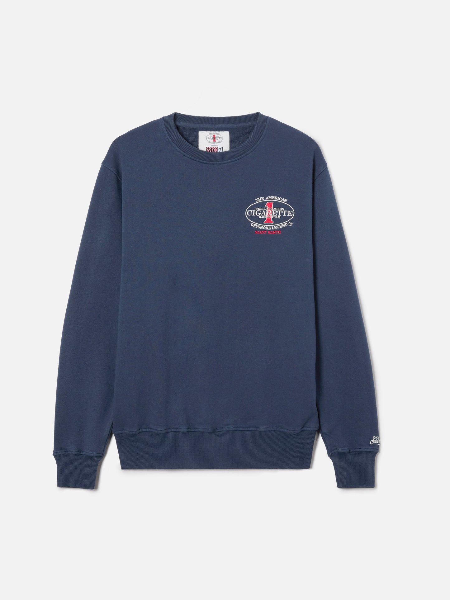 Felpa Ponza girocollo blu navy con stampa Cigarette | Special Edition
