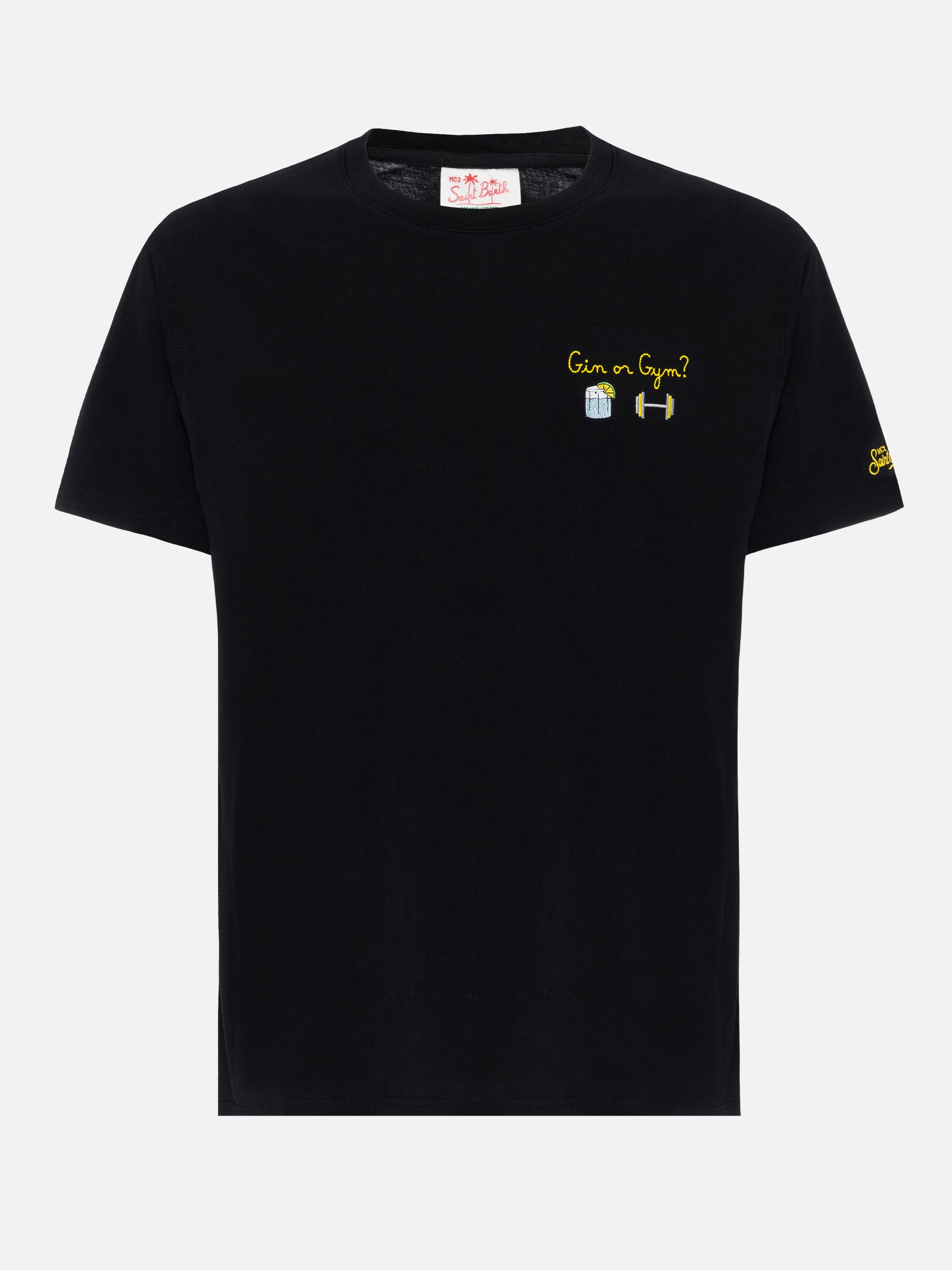 Classic fit cotton jersey t-shirt Portofino with Gin or Gym embroidery - MC2 Saint Barth
