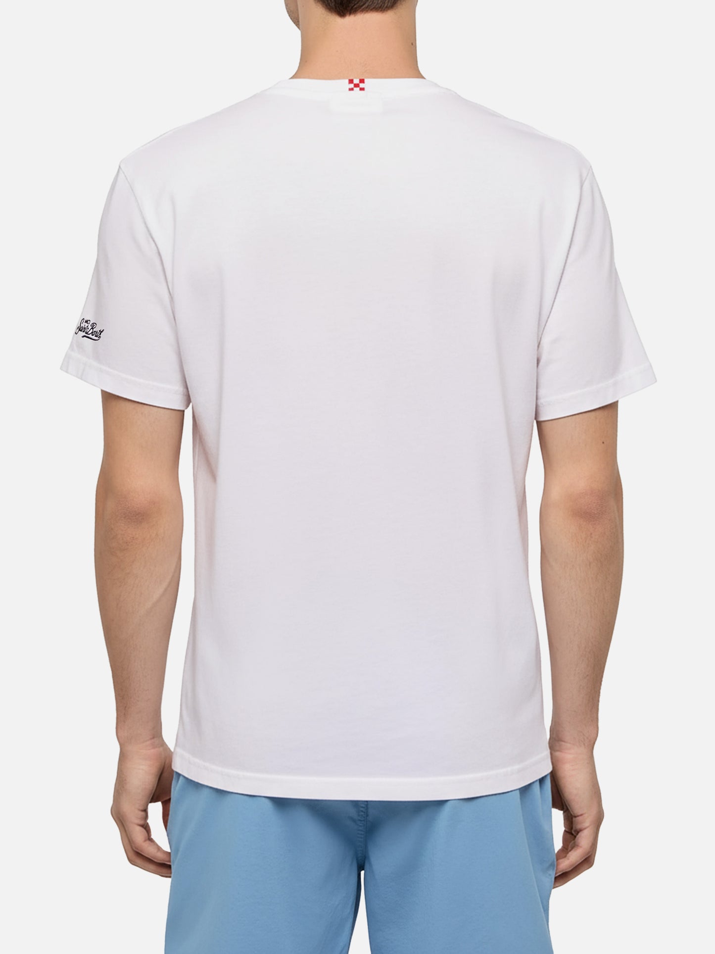 Classic fit cotton jersey t-shirt Portofino with Core de 'sta città embroidery | AS ROMA SPECIAL EDITION