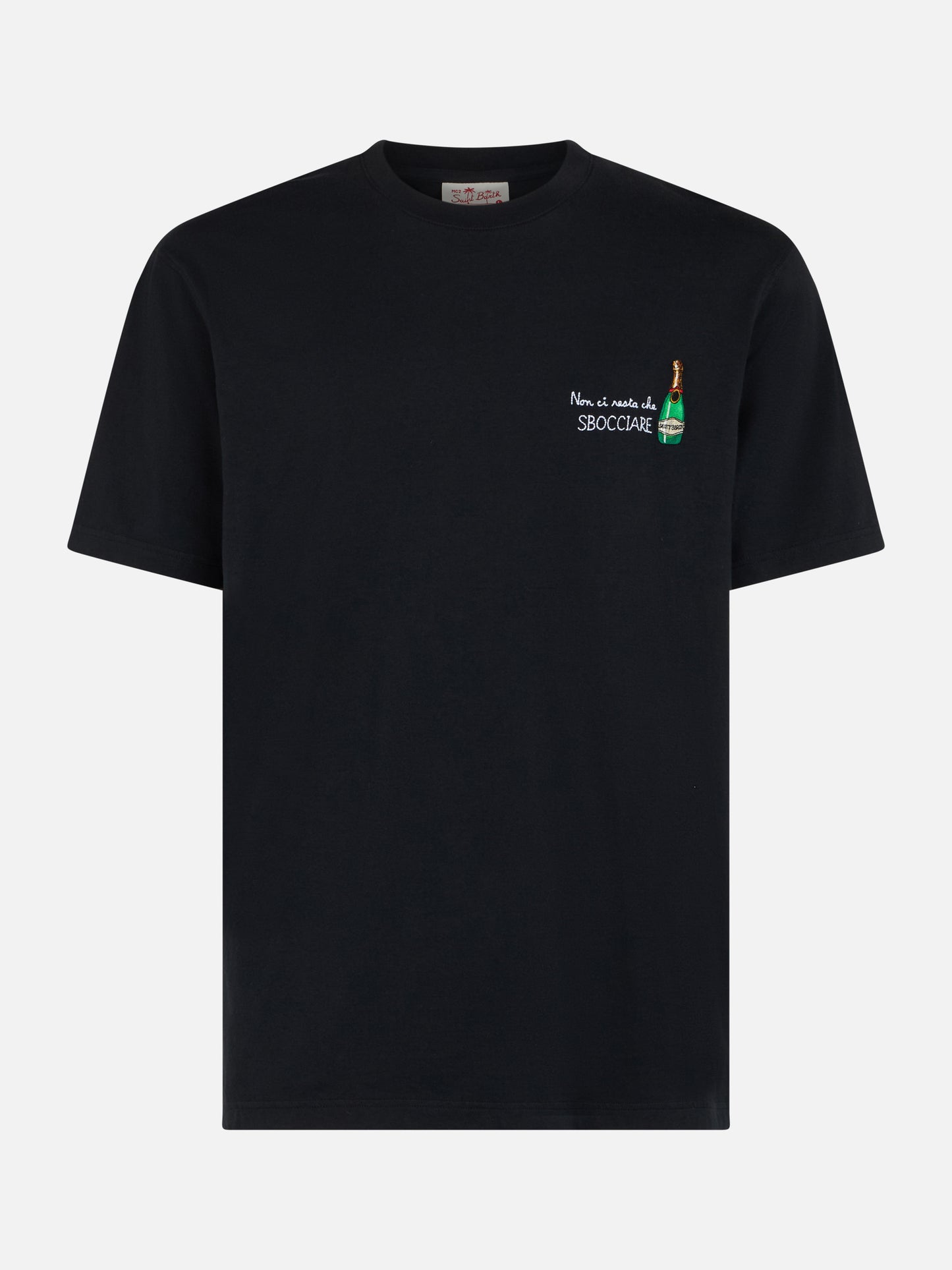 Man classic fit cotton jersey t-shirt Portofino with Non ci resta che sbocciare embroidery - MC2 Saint Barth