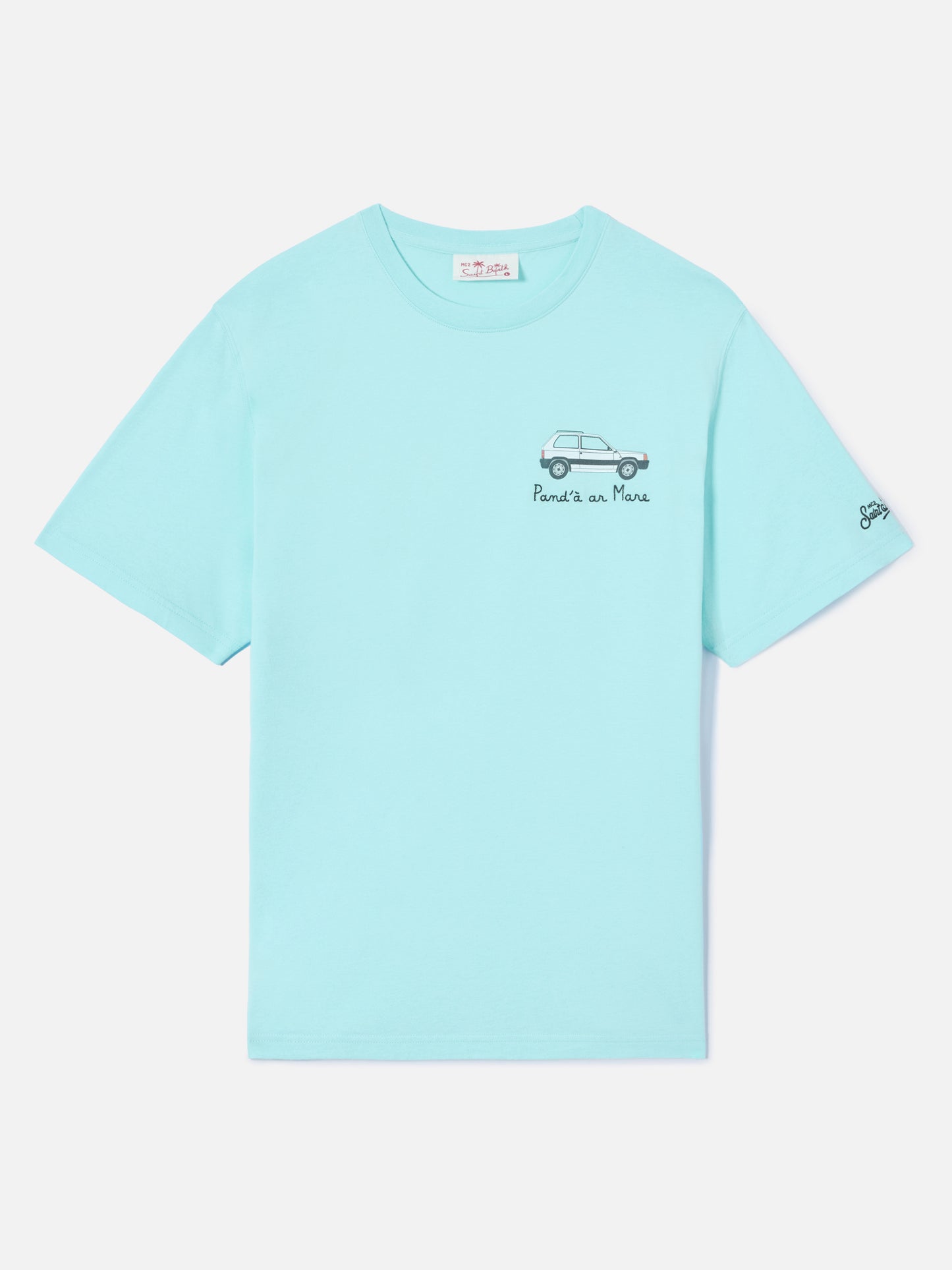 T-shirt Portofino turchese chiaro con ricamo Pand'à Ar Mare | Special Edition