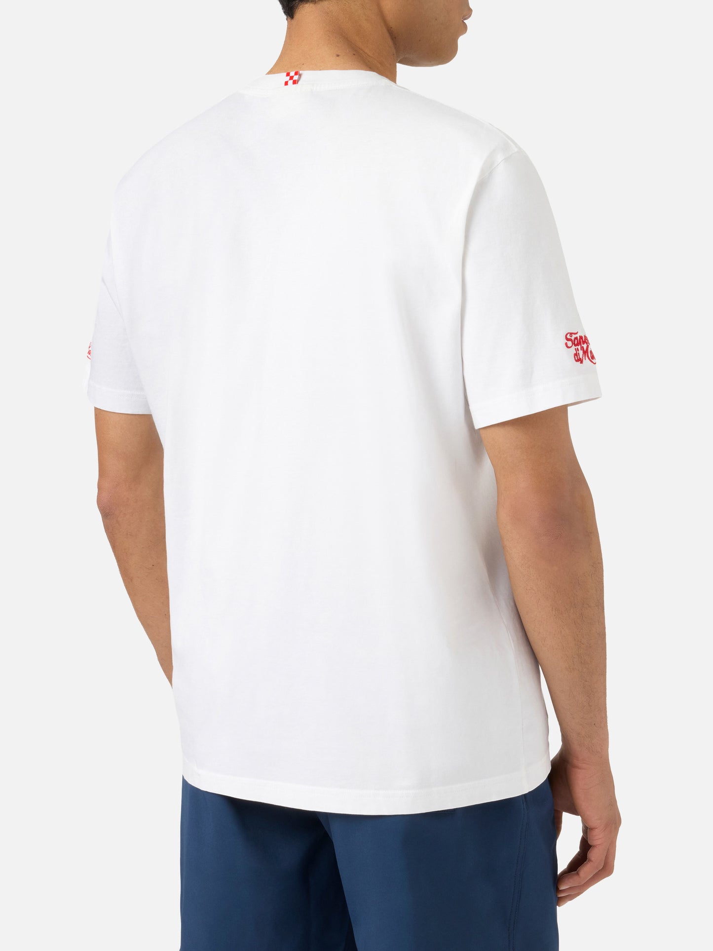 T-shirt Portofino bianca con ricamo Abbronzatissimo