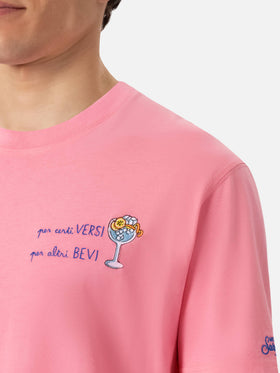 Classic fit cotton jersey t-shirt Portofino with Per certi Versi, per altri Bevi embroidery - MC2 Saint Barth