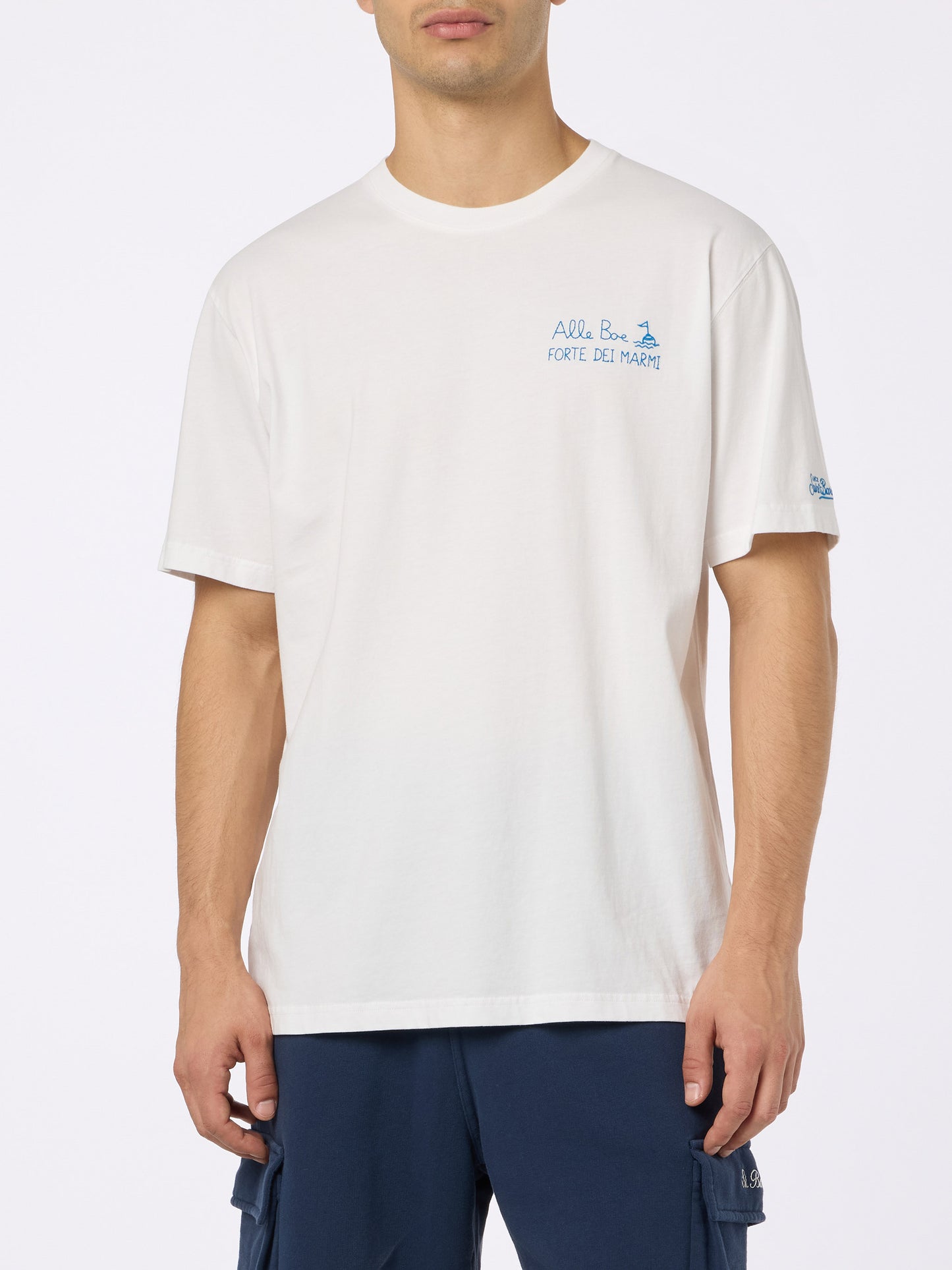 Man classic fit cotton jersey t-shirt Portofino with Vado a Forte print | ALLE BOE SPECIAL EDITION
