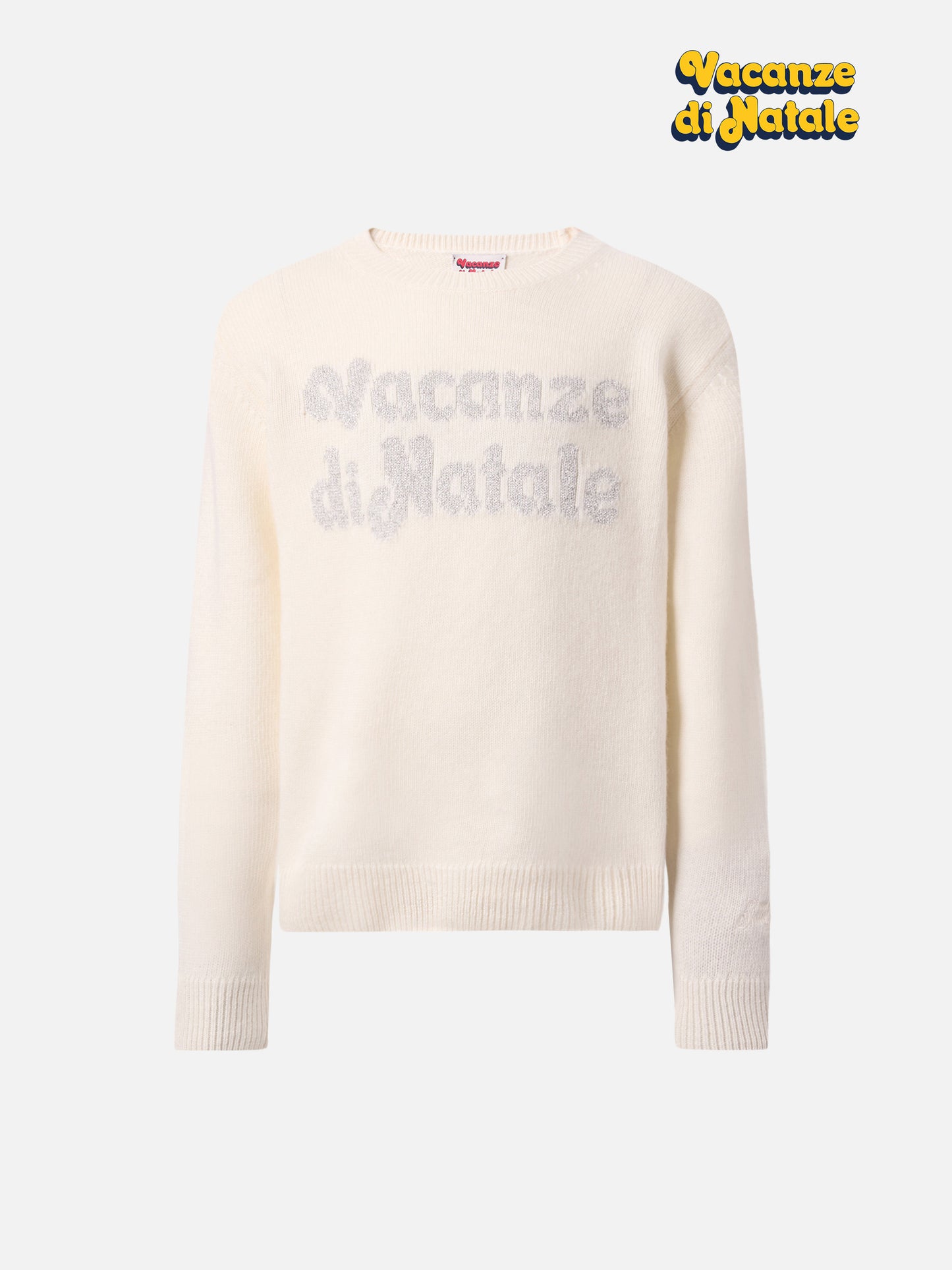 Princess cashmere-blend sweater with Vacanze di Natale lurex jacquard | VACANZE DI NATALE