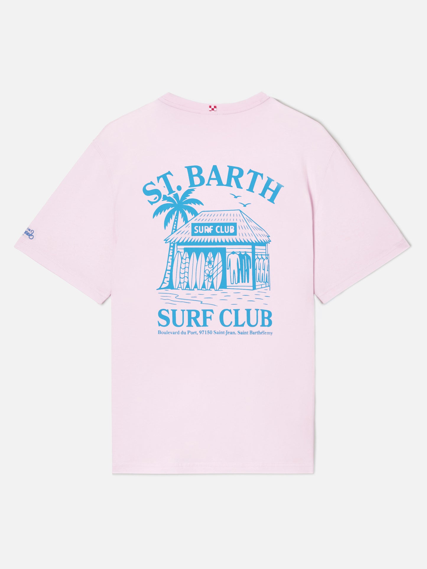 T-shirt Portland rosa con stampa St. Barth Surf Club
