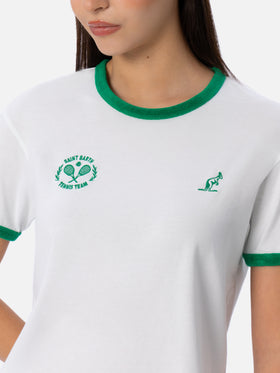 Cotton jersey crewneck t-shirt Priscilla with terry piping | AUSTRALIAN BRAND SPECIAL EDITION - MC2 Saint Barth