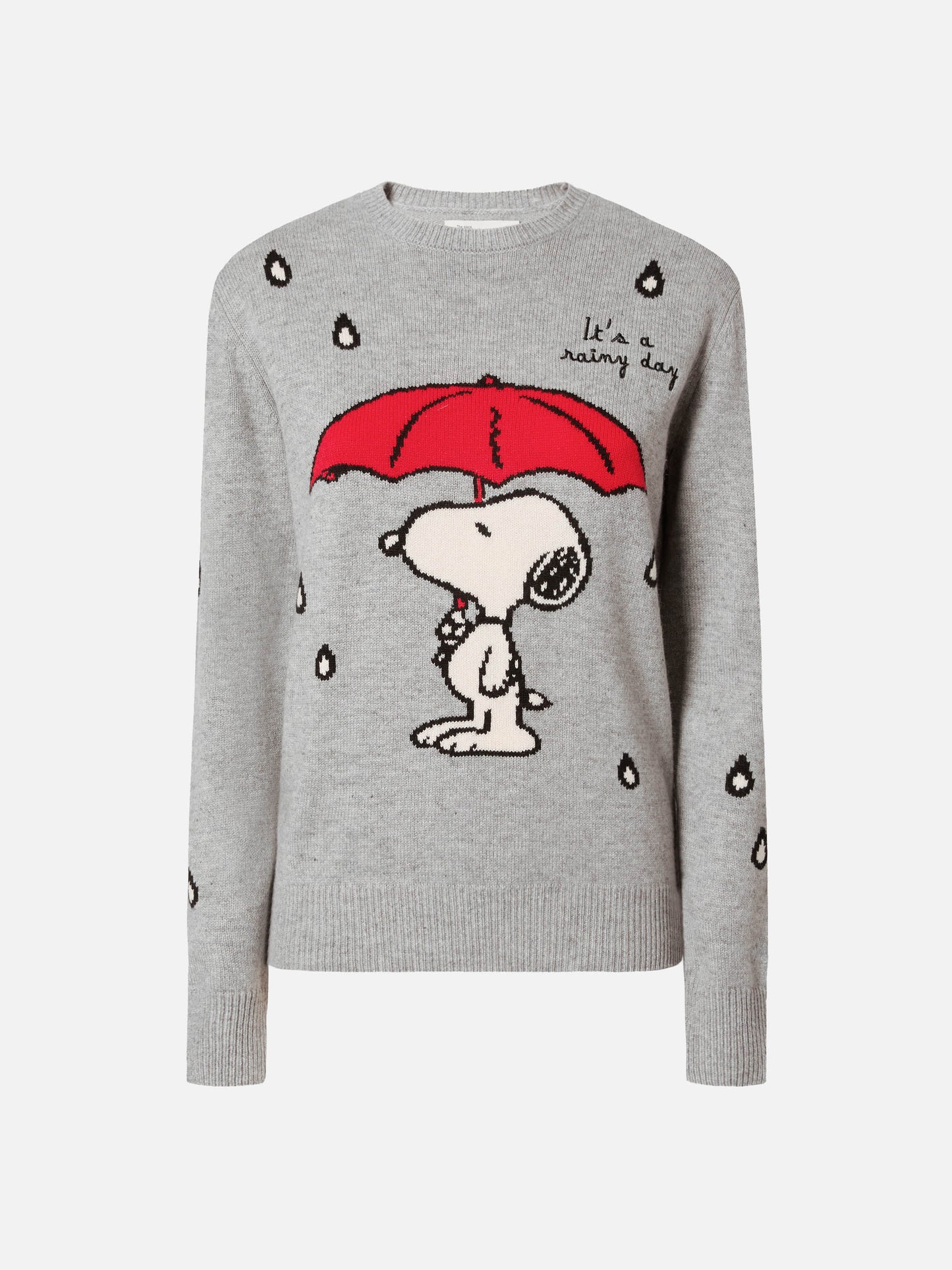 Neues Queen-Rundhalstuch in Grau mit Snoopy-Jacquardmuster und Stickerei | PEANUTS-SONDEREDITION