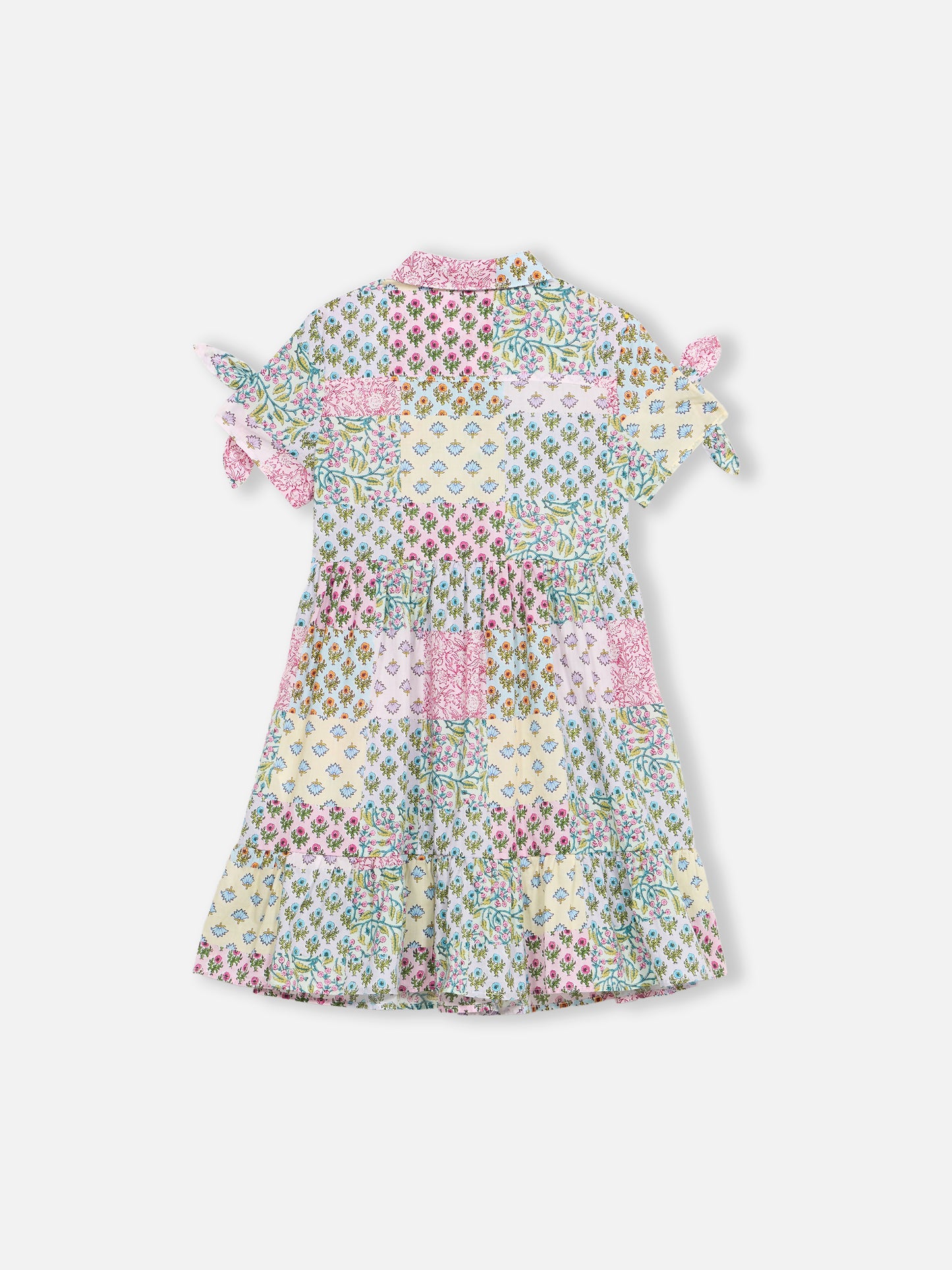 Girl cotton dress Queenie with flower print - MC2 Saint Barth