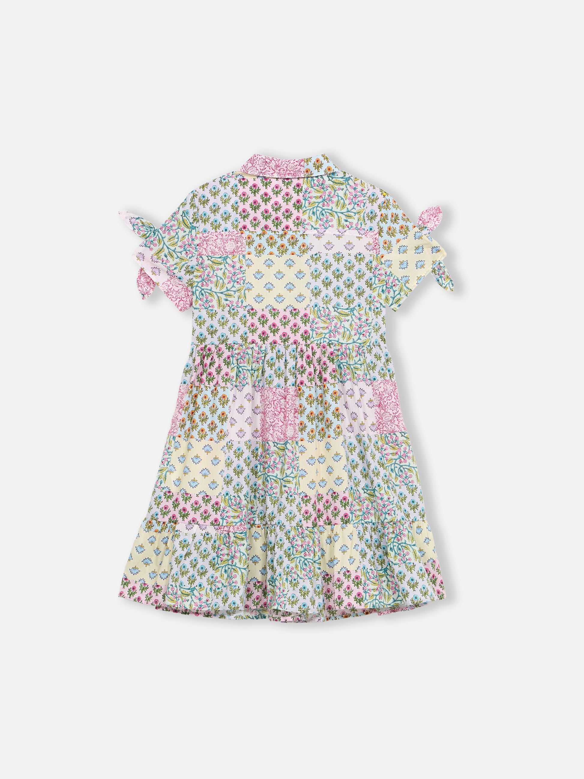 Girl cotton dress Queenie with flower print - MC2 Saint Barth