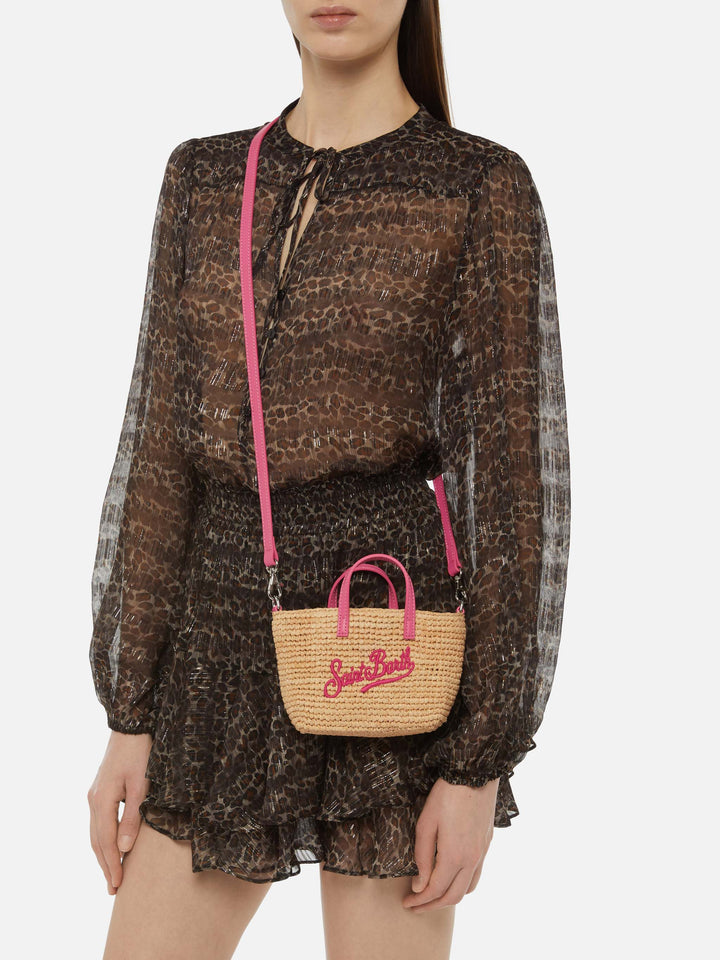 Beige Raffia City Micro bag with Saint Barth embroidery - MC2 Saint Barth