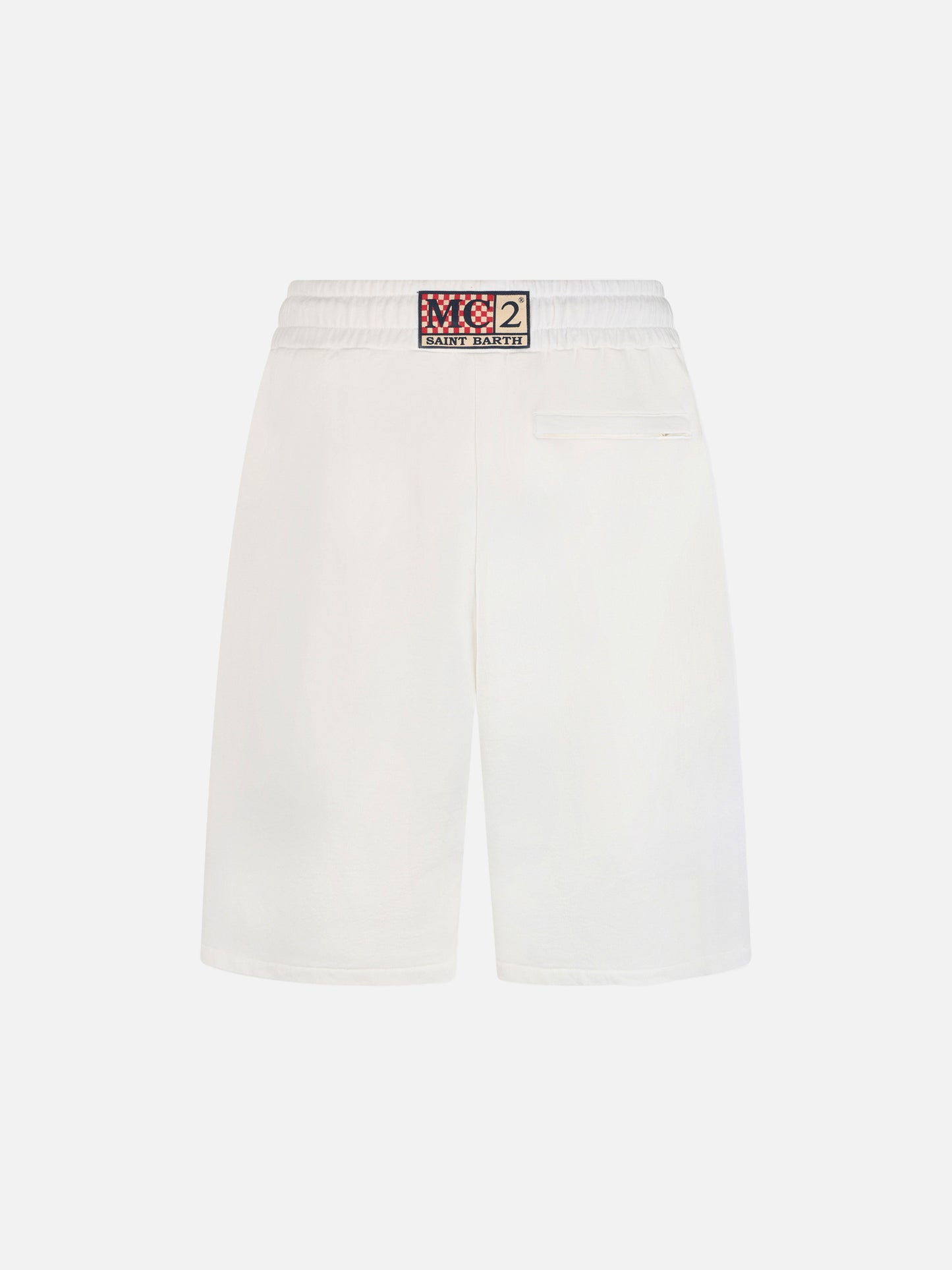 Bermuda Randle in felpa di cotone bianco