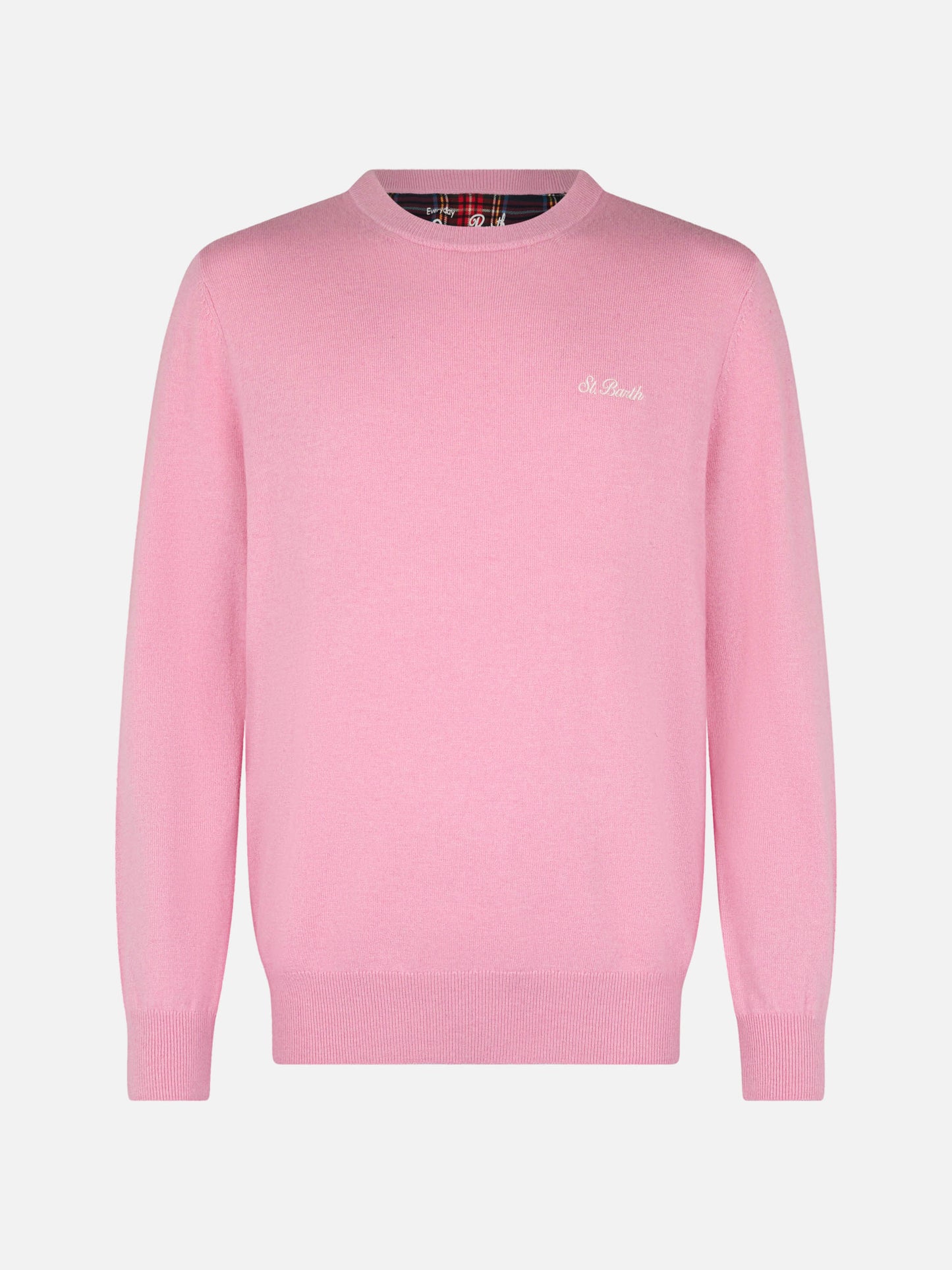 Man pink cashmere blend crewneck sweater Regent