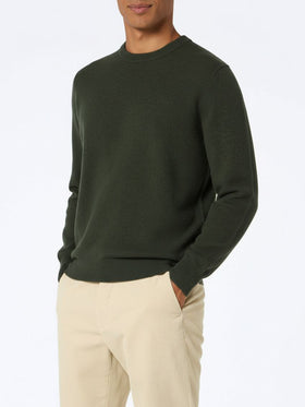 Man military green lambswool sweater Regent