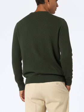 Man military green lambswool sweater Regent