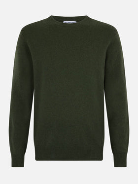 Man military green lambswool sweater Regent - MC2 Saint Barth