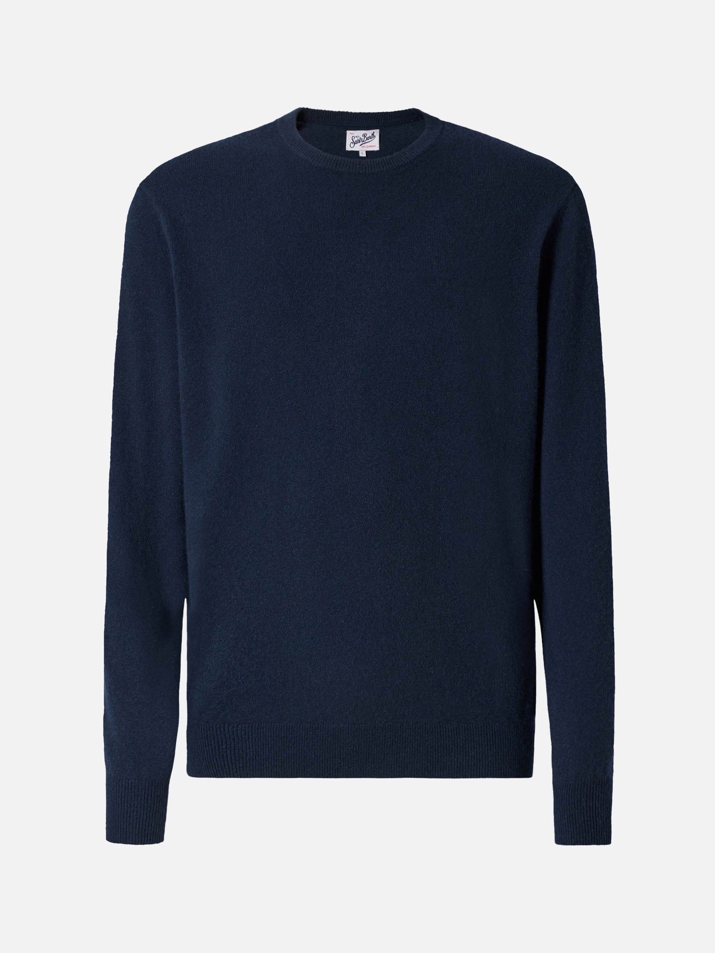 Regent crewneck sweater in 100% navy blue CASHMERE