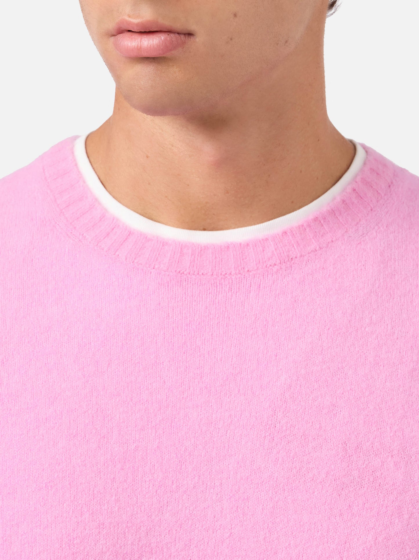 Pull Regent rose en alpaga stretch avec broderie logo