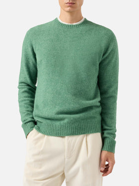 Crewneck sweater Regent in sage green STRETCH ALPACA