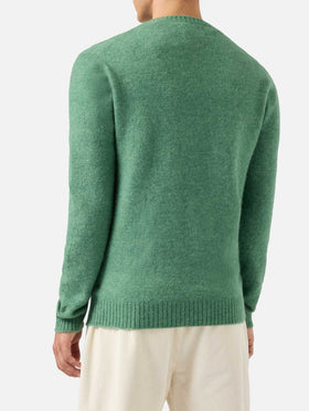 Crewneck sweater Regent in sage green STRETCH ALPACA