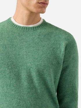 Crewneck sweater Regent in sage green STRETCH ALPACA