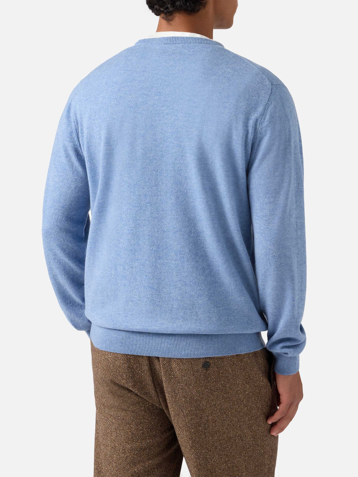 Regent wool-cashmere sweater in powder blue