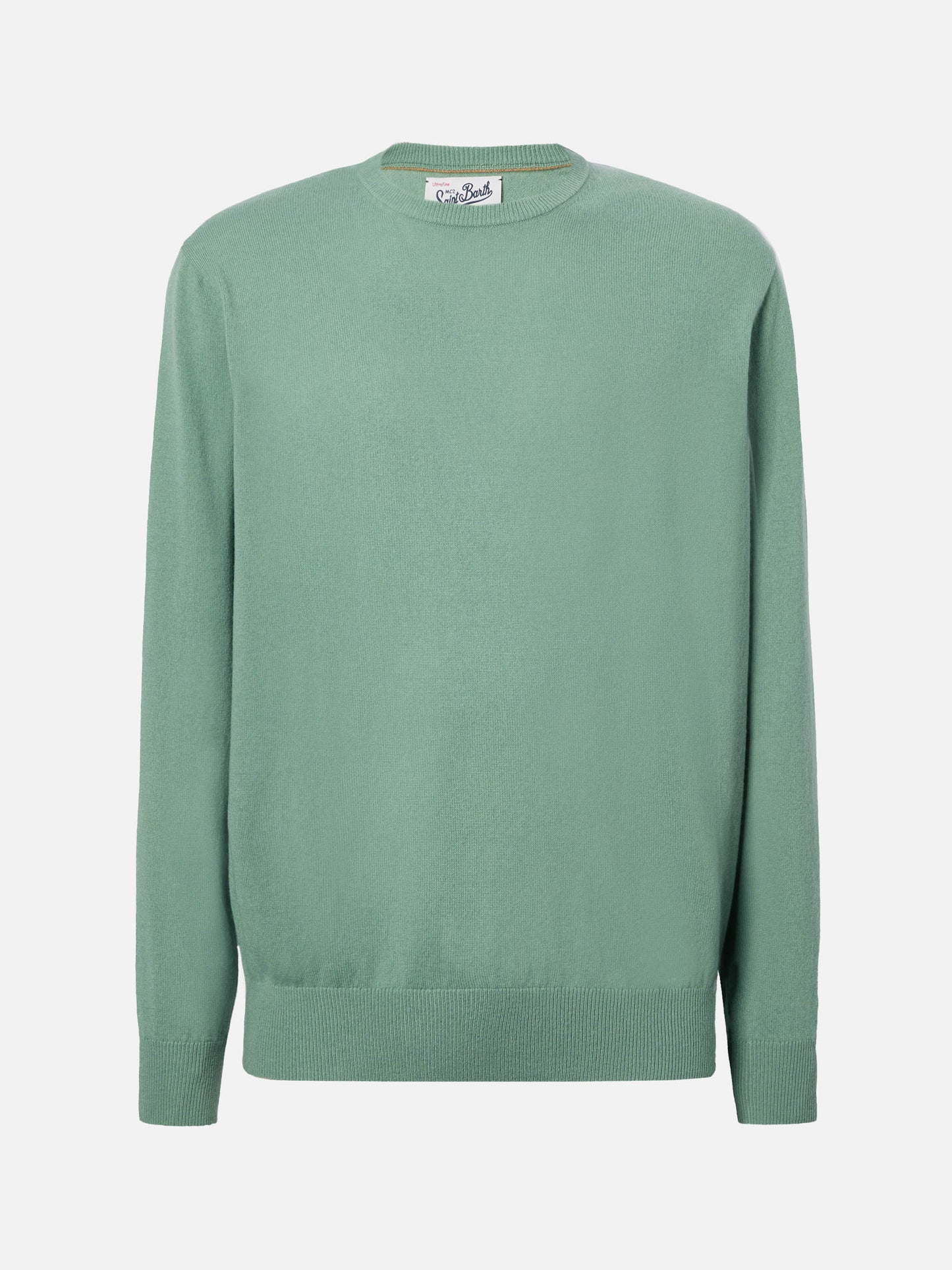 Regent sweater in sage green merino wool and cashmere