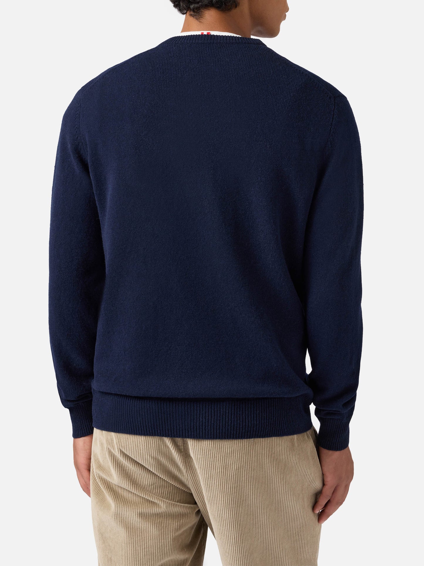 Regent 100% lambswool sweater in night blue