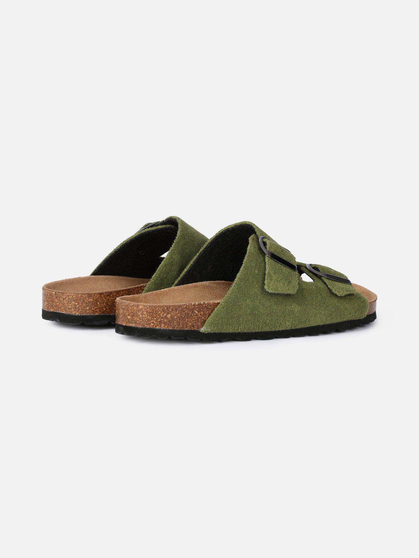 Military green terry man sandals