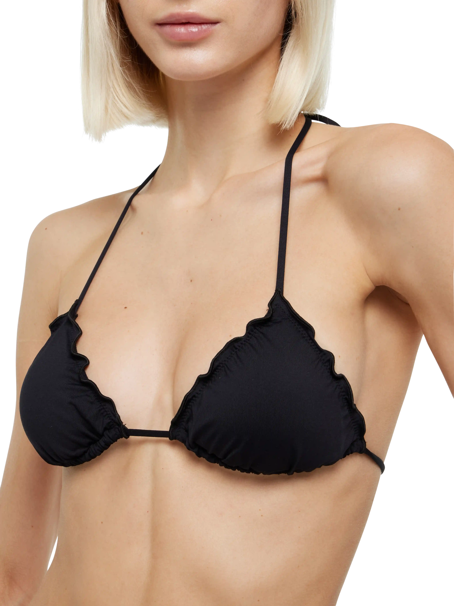 Weißer schwarzer klassischer Triangel-Bikini Schütze Mond