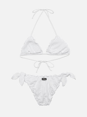 Classic triangle bikini Sagittarius Moon in white Sangallo lace