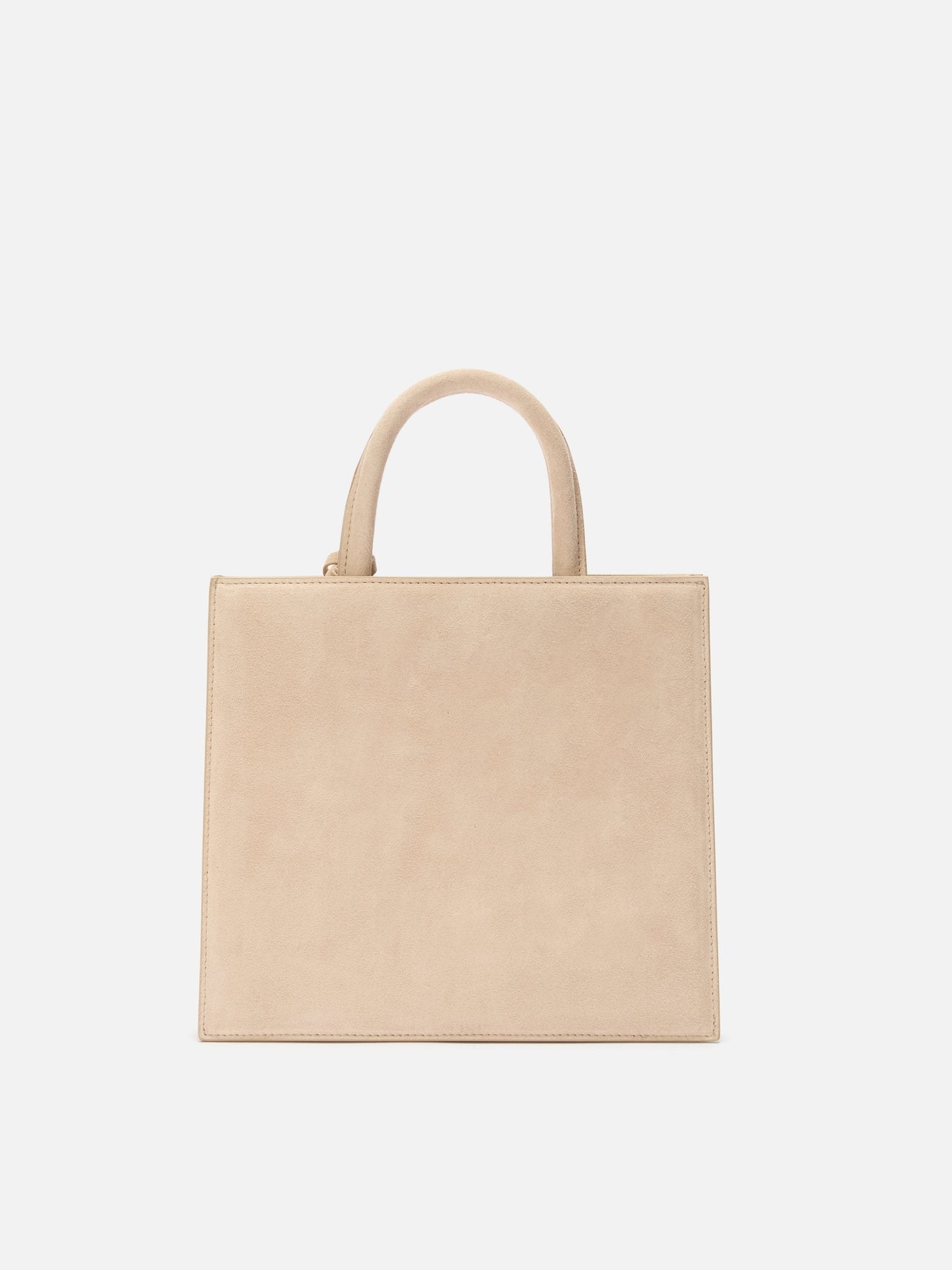 Borsa a mano Shop Bag Midi in pelle scamosciata beige