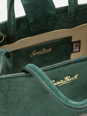 Borsa a mano Shop Bag Mini in pelle scamosciata verde