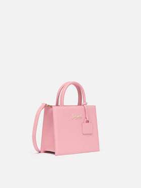 Shop Bag Mini in pelle rosa pastello